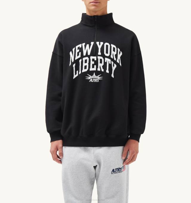 d792d791d7a8d799d79d_autry_liberty_photo_d7a1d795d795d798d7a9d799d7a8d798_d797d7a6d799_d7a8d795d79bd7a1d79f_d7a9d797d795d7a8vj4h11.jpg גברים Autry liberty photo סווטשירט חצי רוכסן שחורVJ4H116 - Image 1