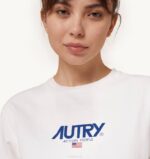 נשים Autry חולצת טי אייקונית עם צווארון לוגו לבןVJ4H289 - Image 2
